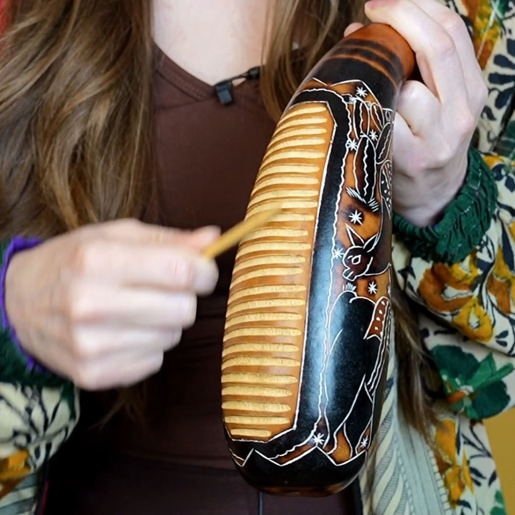 Traditional Gourd Guiro and Shaker