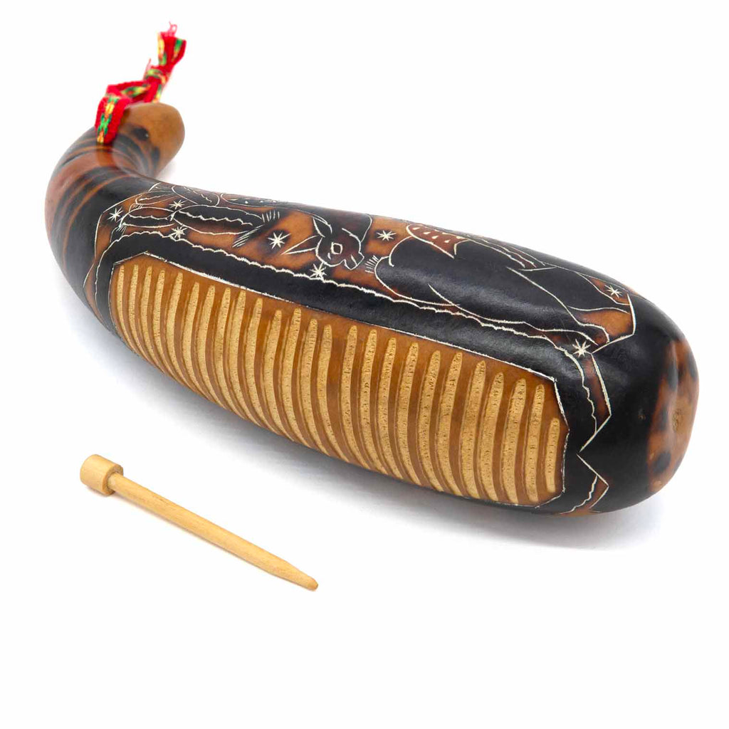 Traditional Gourd Guiro and Shaker-Siesta Crafts