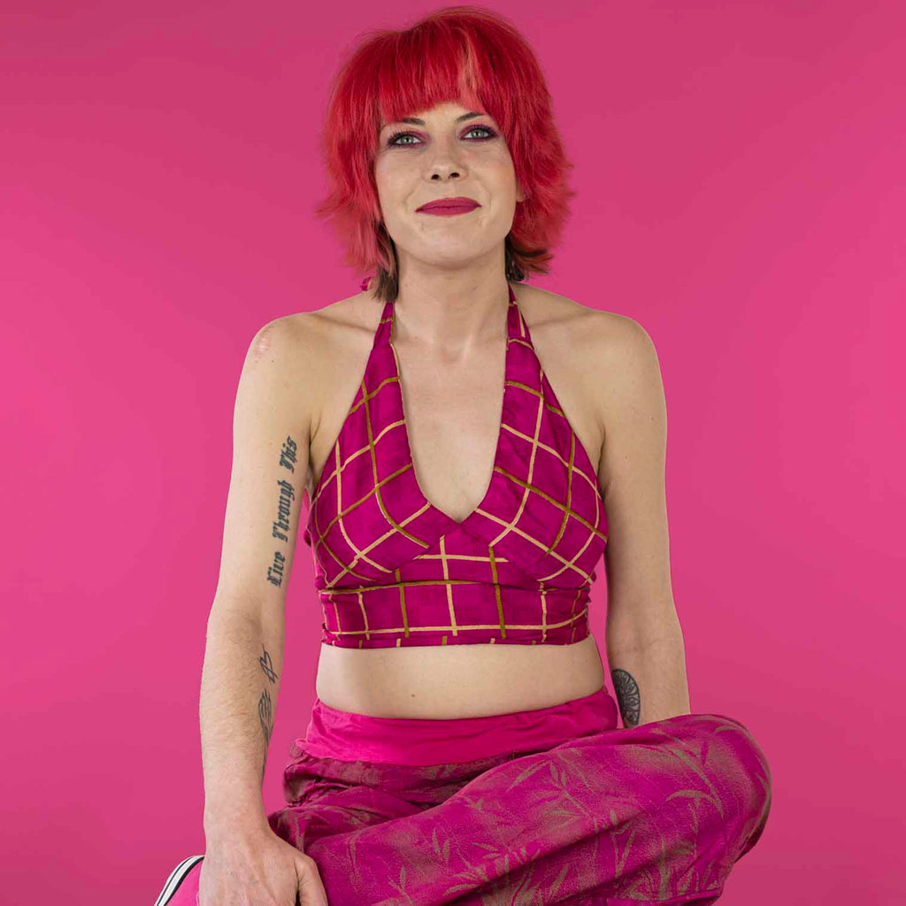 Recycled Sari Bralette Halter Top-Siesta Crafts