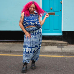 Elephant Print Ali Baba Trousers-Siesta Crafts