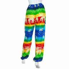 Drawstring Rainbow Elephant Trousers-Siesta Crafts
