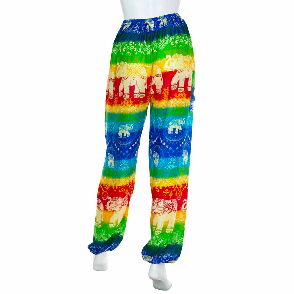 Drawstring Rainbow Elephant Trousers-Siesta Crafts