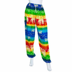 Drawstring Rainbow Elephant Trousers-Siesta Crafts