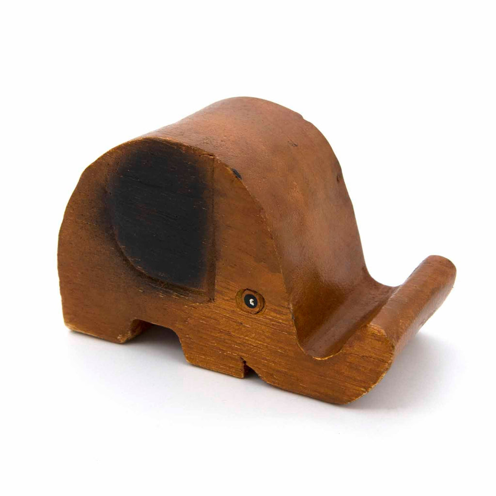 Carved Mobile Phone Stand - Elephant-Siesta Crafts
