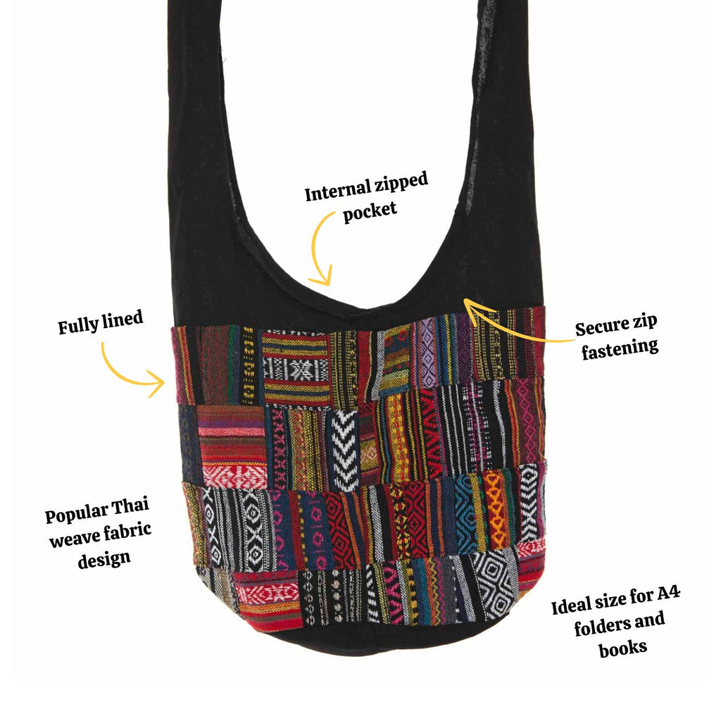 Thai Weave Patch Shoulder Bag-Siesta Crafts