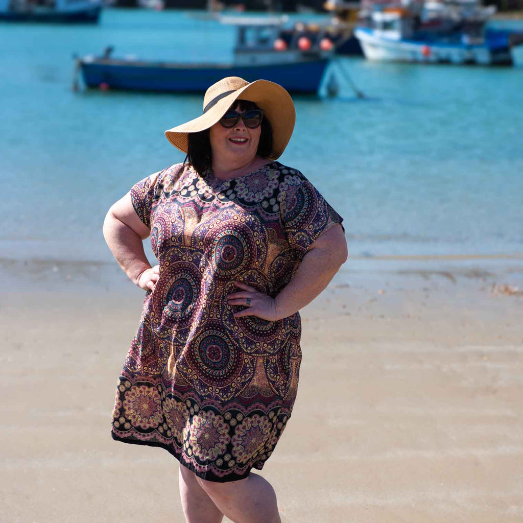 Thai Rose Shift Dress-Siesta Crafts