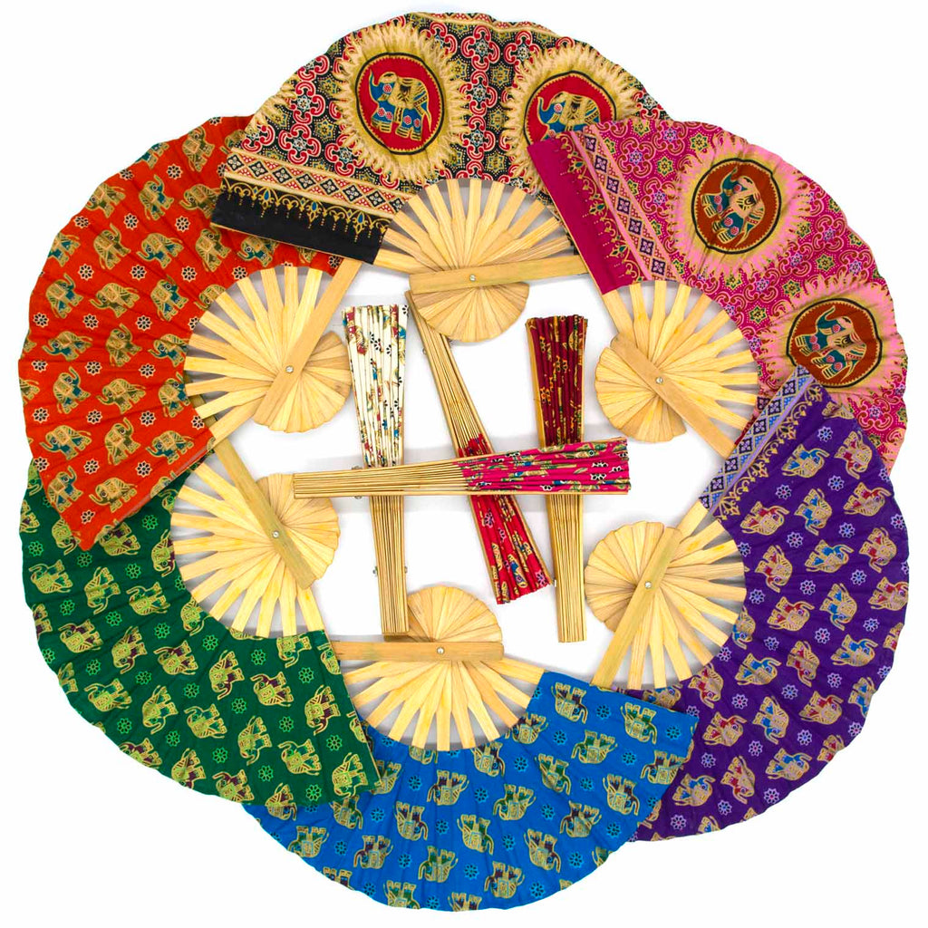 Ten Thai Fans - Elephant-Siesta Crafts