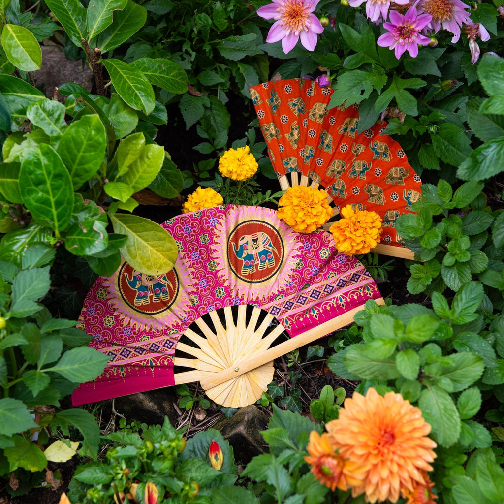 Ten Thai Fans - Elephant-Siesta Crafts