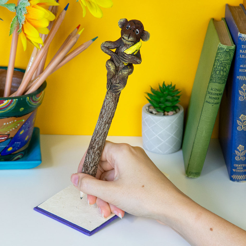 Monkey Sawdust Pencil-Siesta Crafts