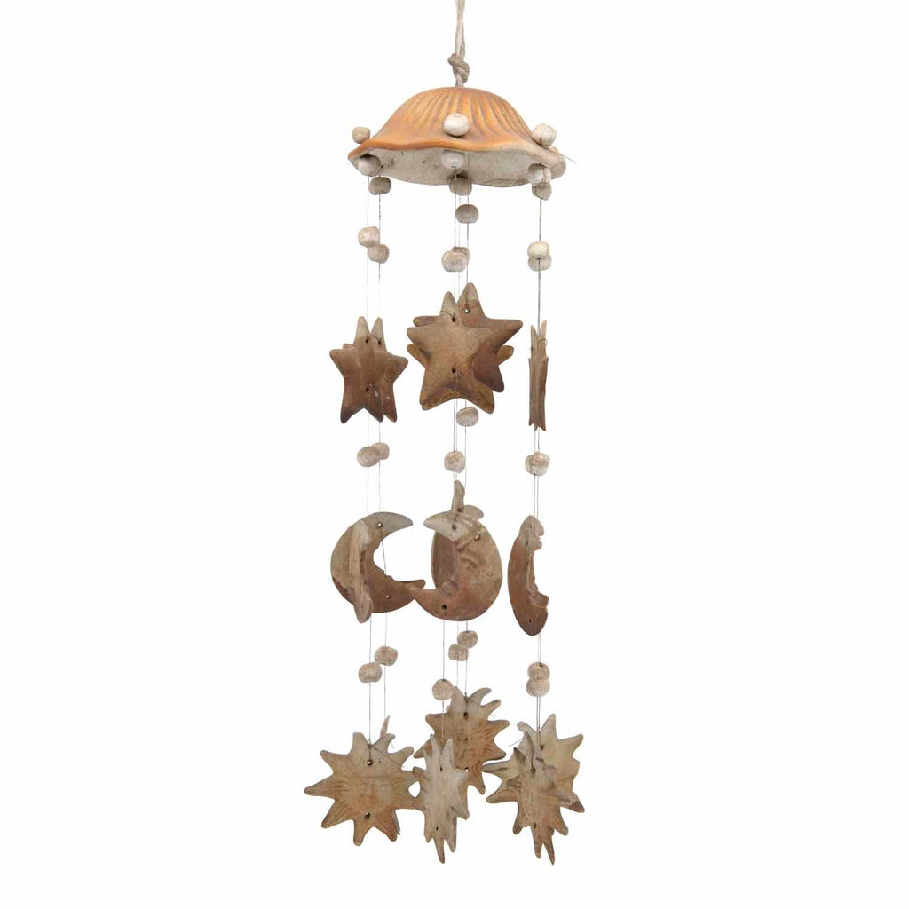 Moon and Star Ceramic Windchime-Siesta Crafts