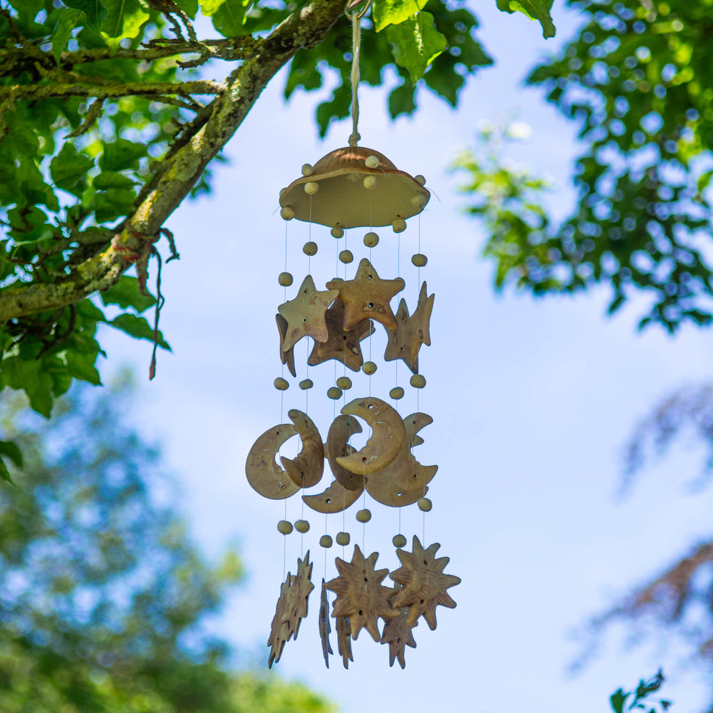 Moon and Star Ceramic Windchime-Siesta Crafts