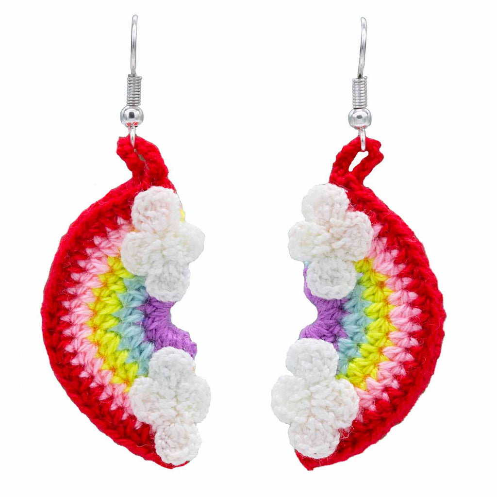 Rainbow Crochet Earrings-Siesta Crafts