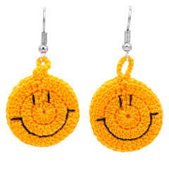 Smiley Face Crochet Earrings-Siesta Crafts