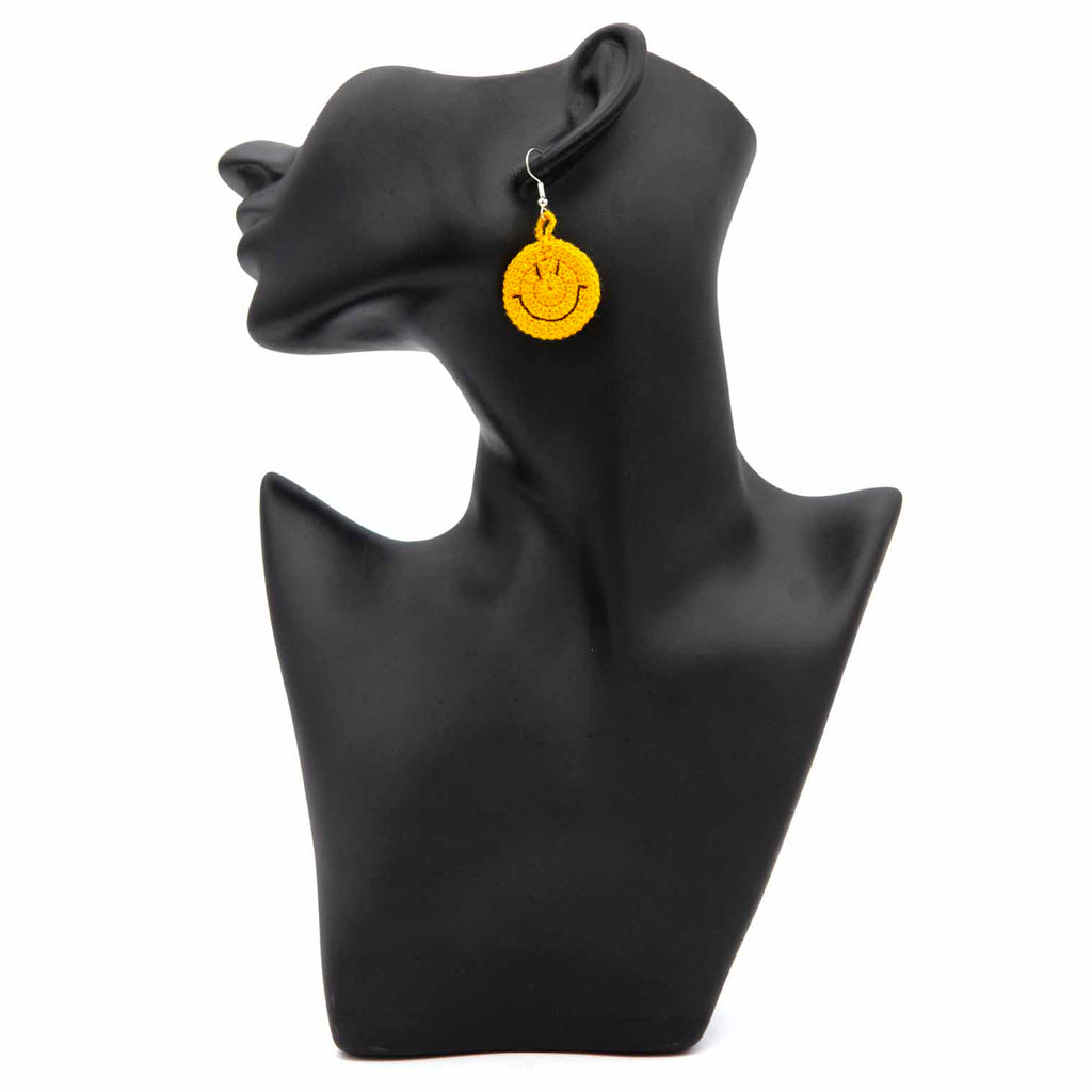 Smiley Face Crochet Earrings-Siesta Crafts