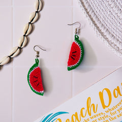 Watermelon Crochet Earrings-Siesta Crafts