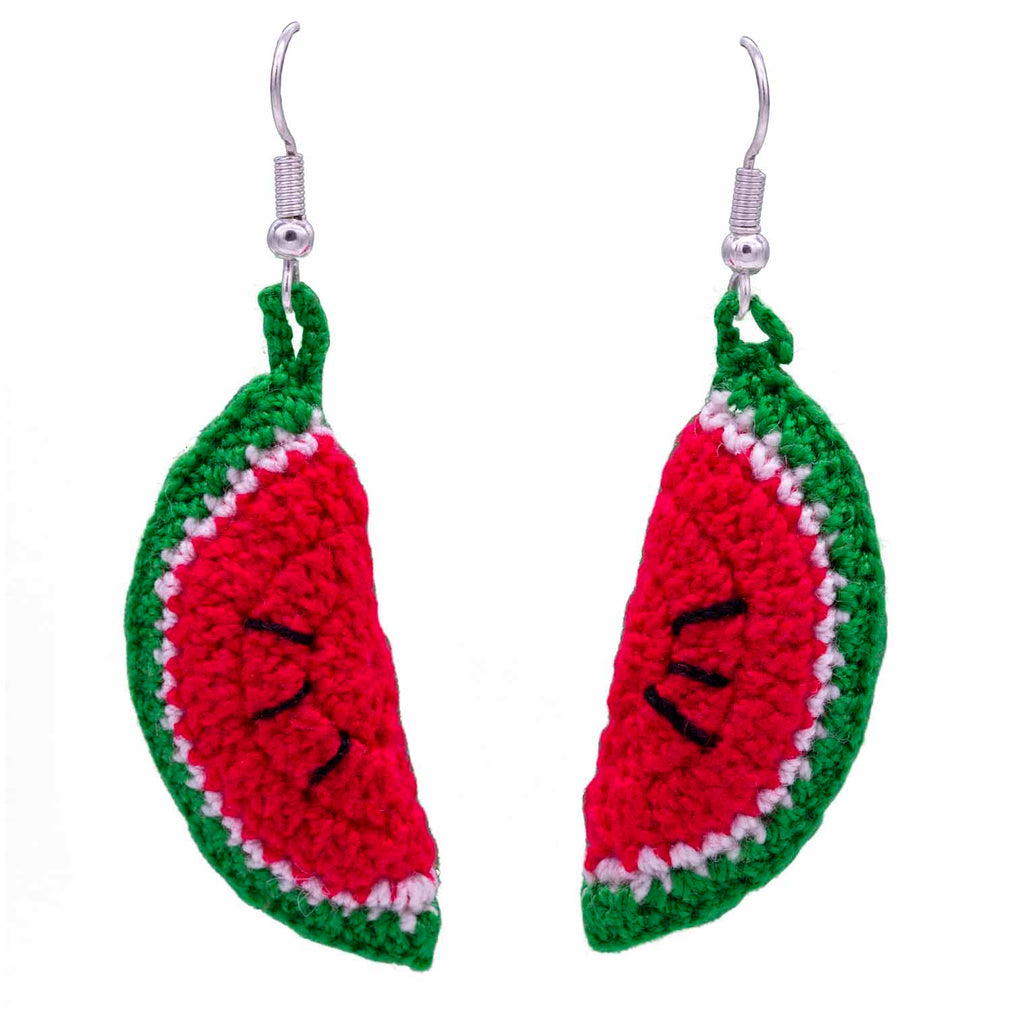 Watermelon Crochet Earrings-Siesta Crafts