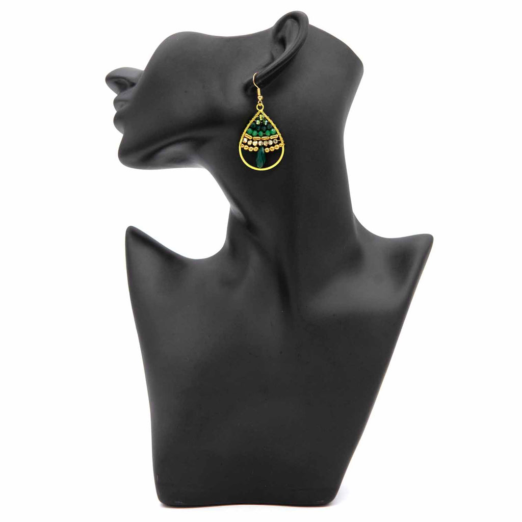 Sparkle Bead Drop Earrings-Siesta Crafts