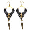 Knotted Cotton Feather Earrings-Siesta Crafts