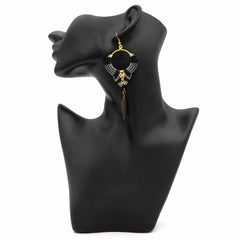 Knotted Cotton Feather Earrings-Siesta Crafts