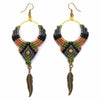 Knotted Cotton Feather Earrings-Siesta Crafts