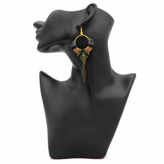 Knotted Cotton Feather Earrings-Siesta Crafts