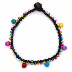 Colourful Bell and Bead Anklet-Siesta Crafts