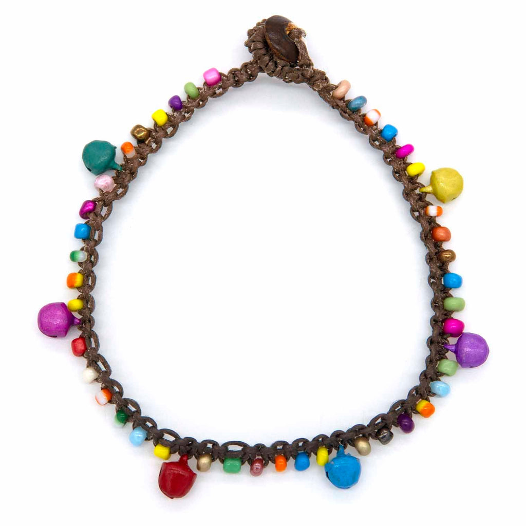 Colourful Bell and Bead Anklet-Siesta Crafts