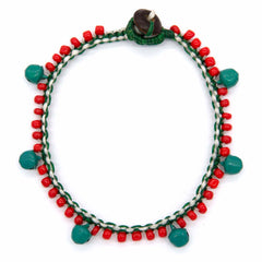 Colourful Bell and Bead Anklet-Siesta Crafts
