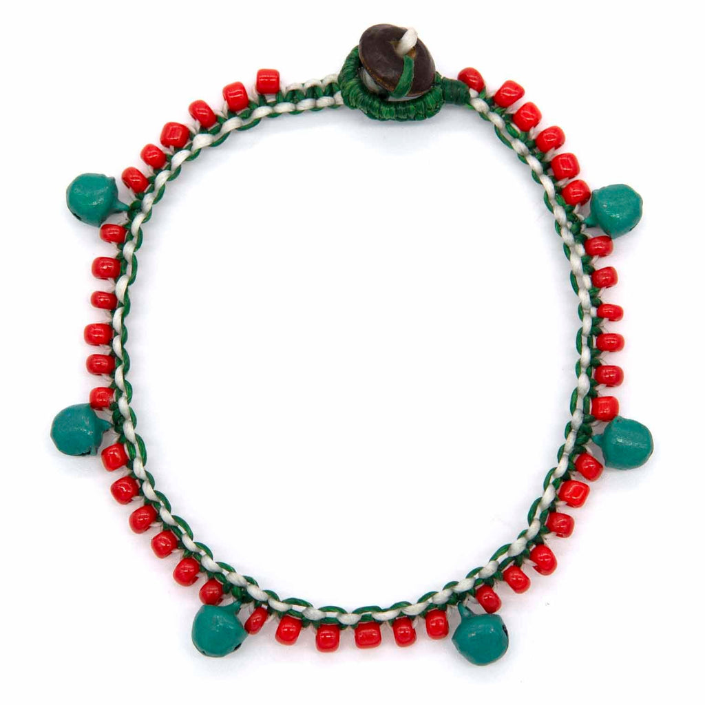 Colourful Bell and Bead Anklet-Siesta Crafts