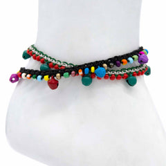 Colourful Bell and Bead Anklet-Siesta Crafts