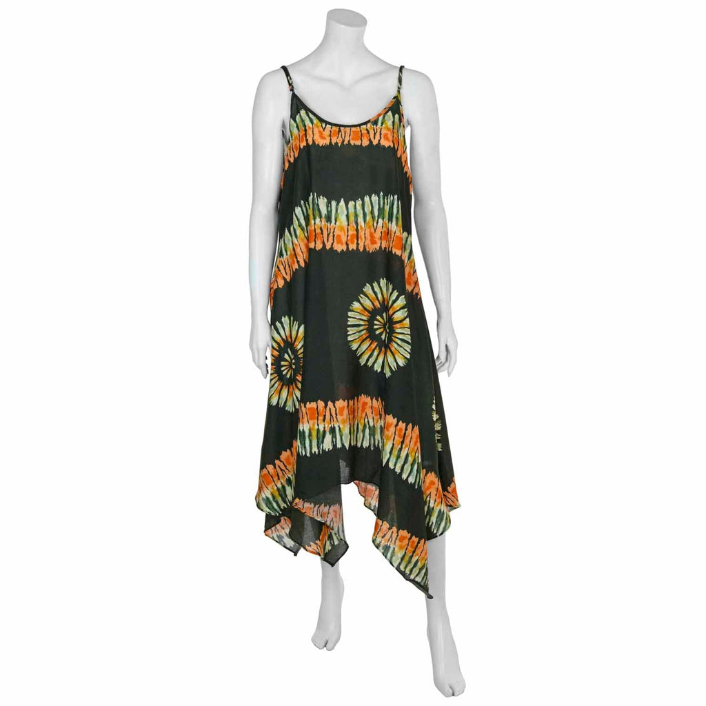 Muted Tie Dye Strappy Dress-Siesta Crafts
