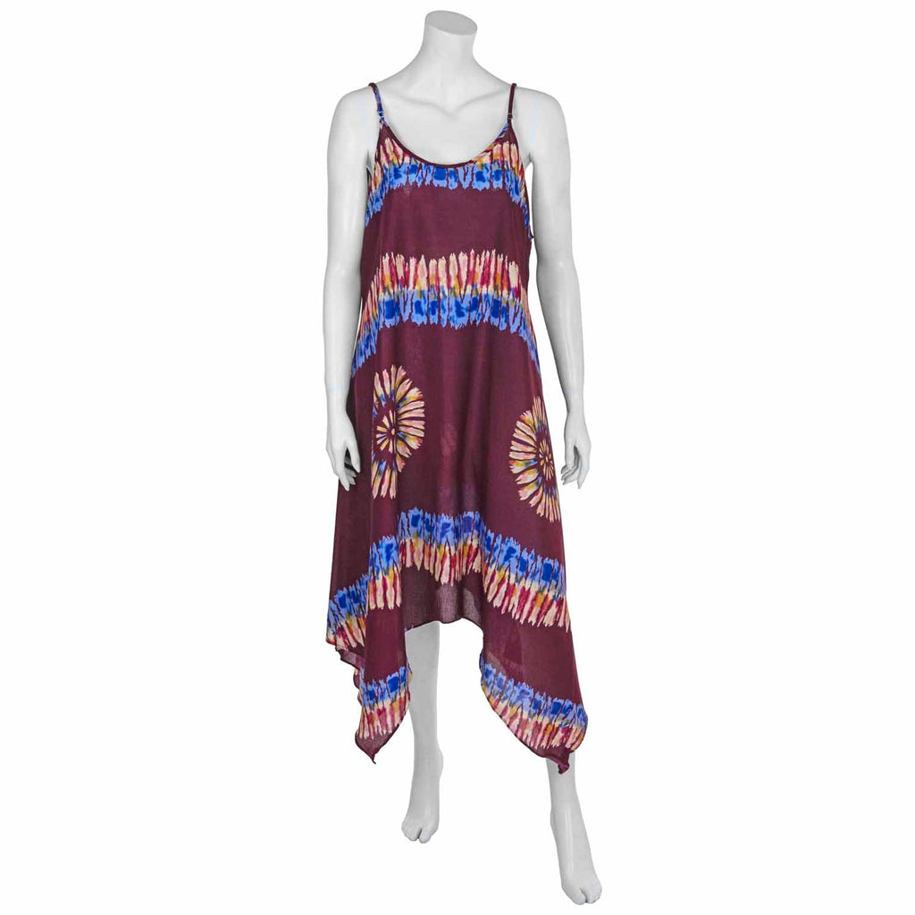 Muted Tie Dye Strappy Dress-Siesta Crafts