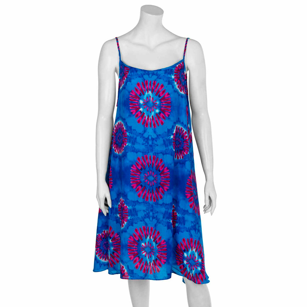 Bright and Bold Tie Dye Strappy Dress-Siesta Crafts