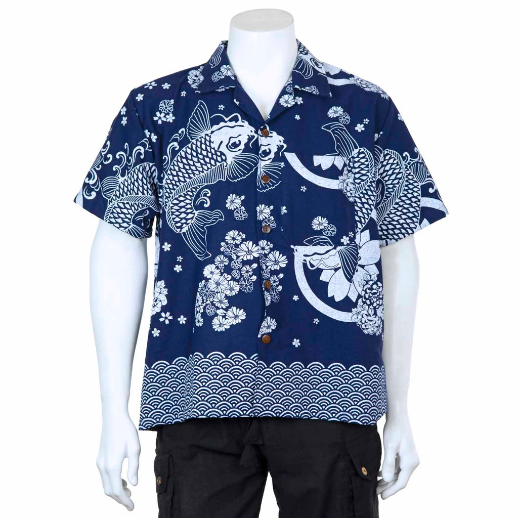 Thai Blue Shirt - Koi Boi-Siesta Crafts