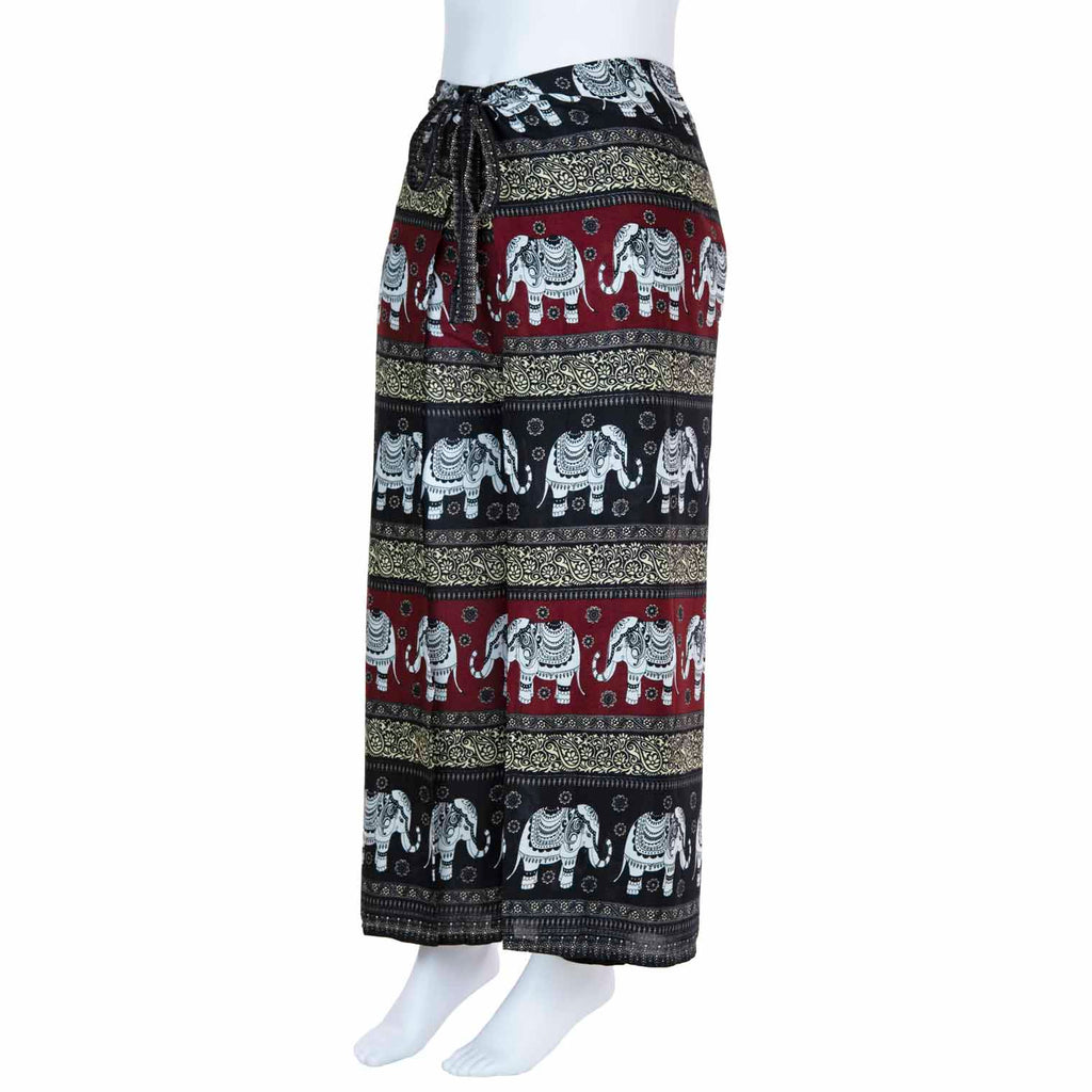 Elephant Print Wrap Trousers-Siesta Crafts