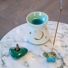 Moon & Stars Crystal Glaze Oil Burner-Siesta Crafts