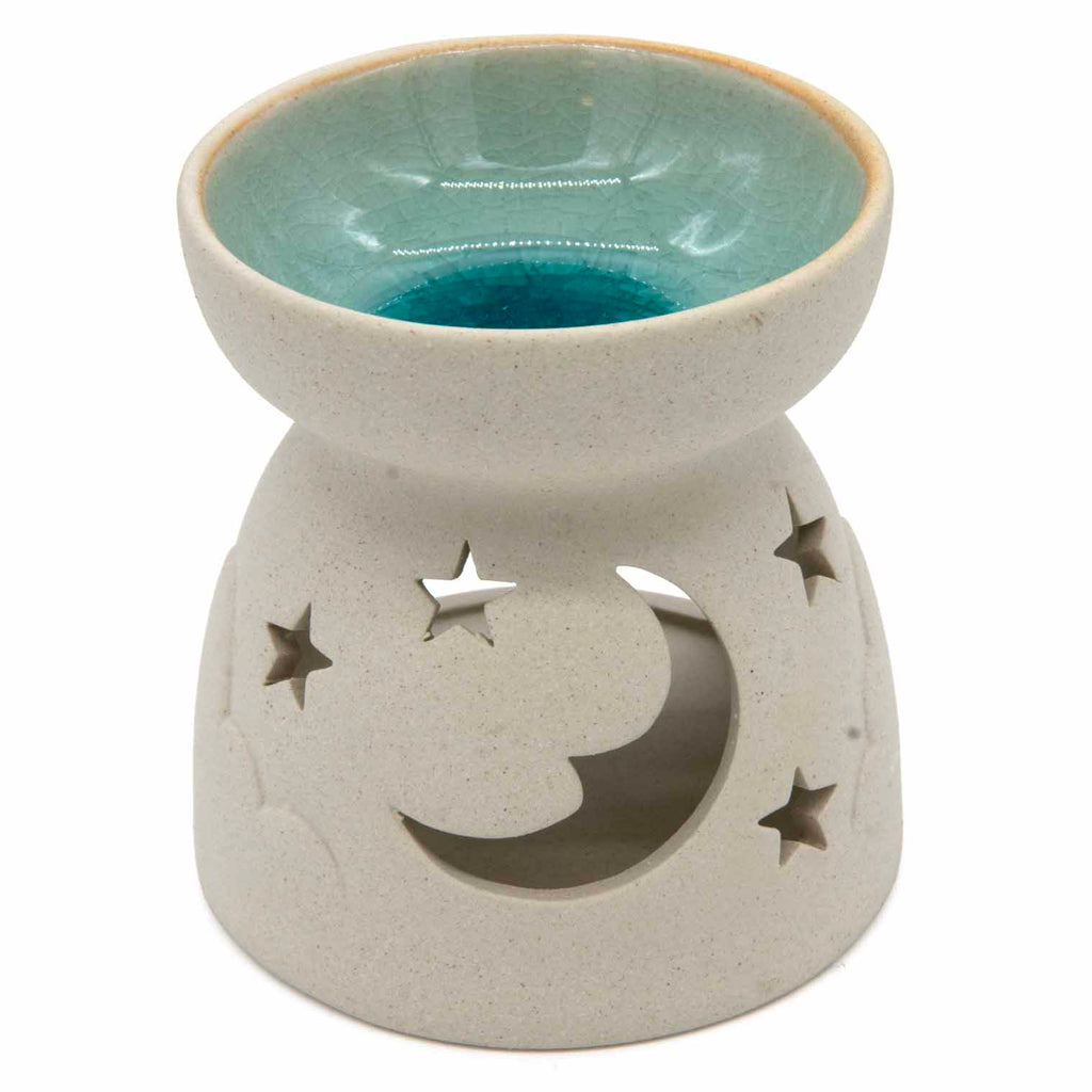 Moon & Stars Crystal Glaze Oil Burner-Siesta Crafts