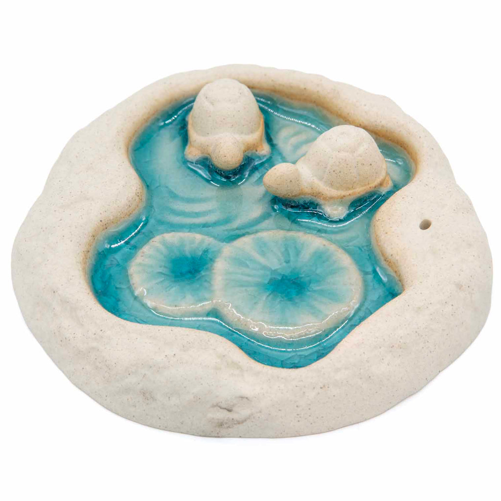 Double Turtle Lagoon Incense Holder-Siesta Crafts