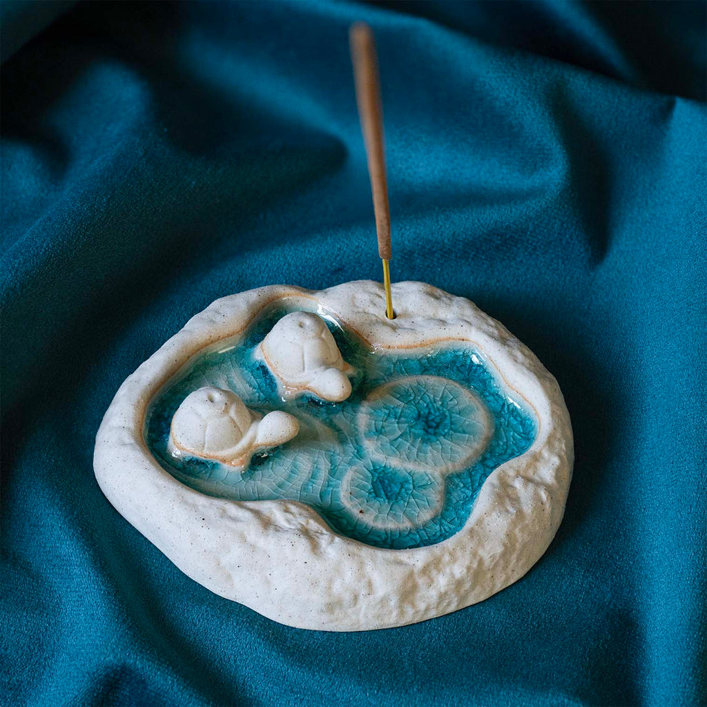 Double Turtle Lagoon Incense Holder