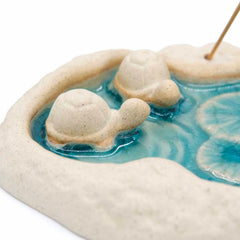 Double Turtle Lagoon Incense Holder-Siesta Crafts