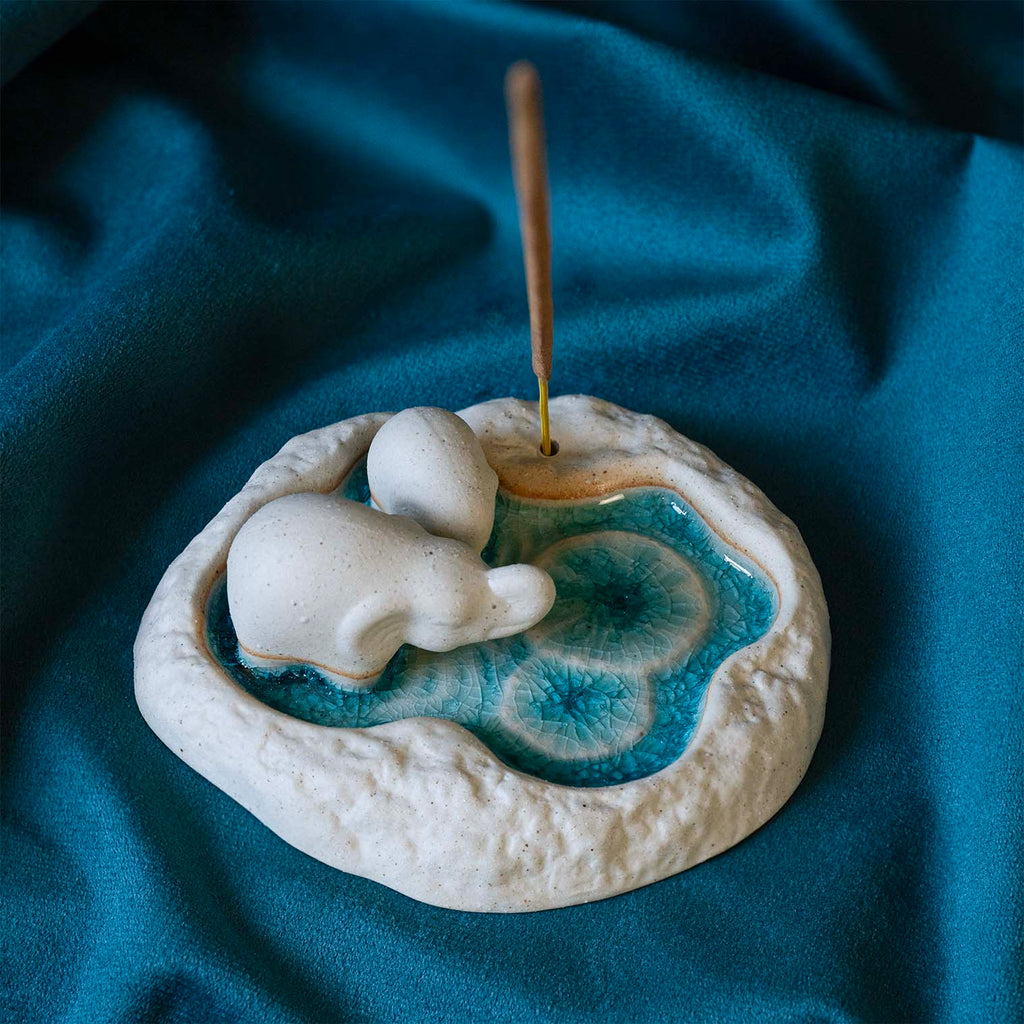 Double Elephant Lagoon Incense Holder