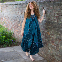 Cami Harem Peacock Feather Jumpsuit