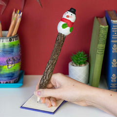 Snowman Sawdust Pencil-Siesta Crafts