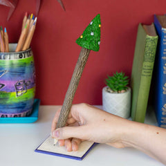 Christmas Tree Sawdust Pencil-Siesta Crafts