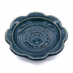 Embossed Ceramic Trinket Dish - Thai Lotus-Siesta Crafts