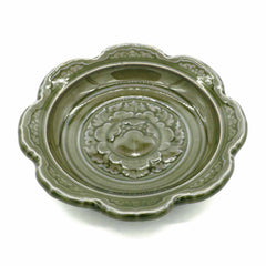 Embossed Ceramic Trinket Dish - Thai Lotus