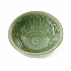 Embossed Ceramic Mini Trinket Dish - Thai Daisy-Siesta Crafts