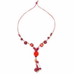 Wood and Crochet Bead Necklace-Siesta Crafts