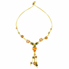 Wood and Crochet Bead Necklace-Siesta Crafts