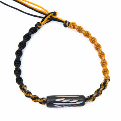 Knotted Cotton and Bone Bead Bracelet - Barley Yellow-Siesta Crafts